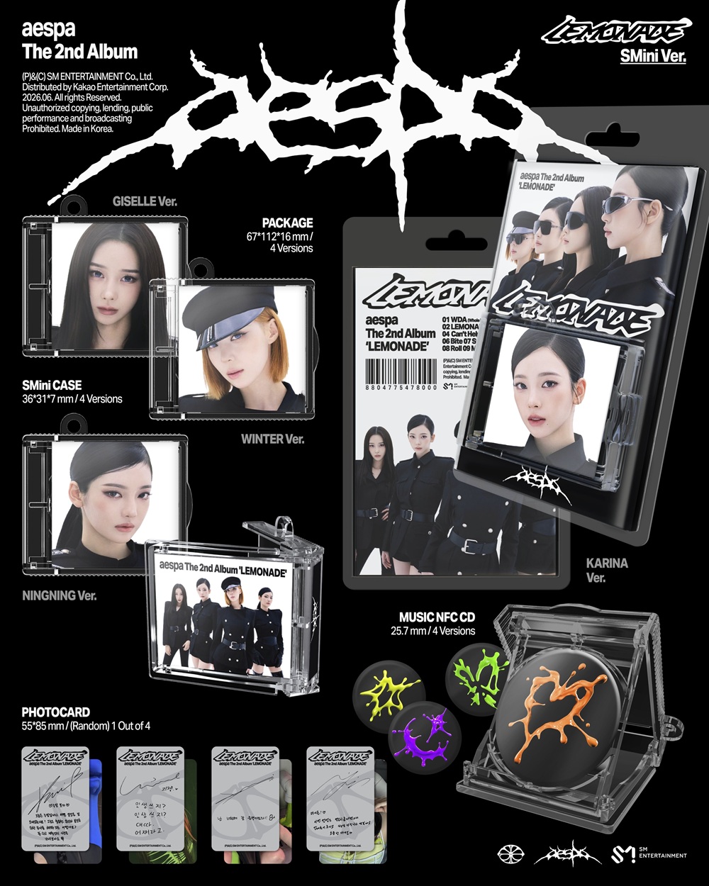 Aespa: Lemonade (SMini Version) kpop album 8804775478000